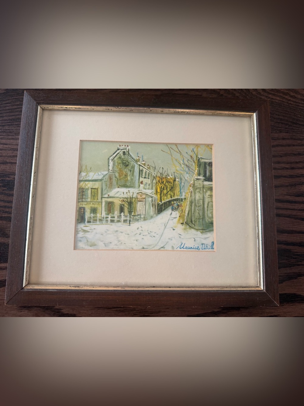 Framed Lithograph Print Titled Rue St. Vincent by French Painter Maurice Utrillo